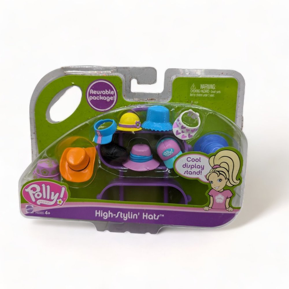 Mattel Polly Pocket High-Stylin Hats Display Rack Stand 10 Hats 2004 - Picture 2 of 7